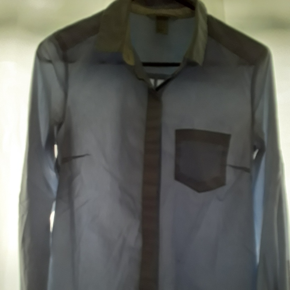Blue & white striped button down - Picture 2 of 2